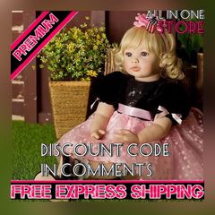 24 Inches 60cm Reborn Dolls Baby Girl Soft Silicone Vinyl Real Life Dolls Toddler Lifelike Handmade Newborn Reborn Babies Xmas Toy Gift (FREE SHIPPING)