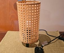 Title Rattan Bedside Table Lamp Boho Style