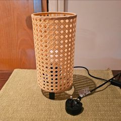 Title Rattan Bedside Table Lamp Boho Style