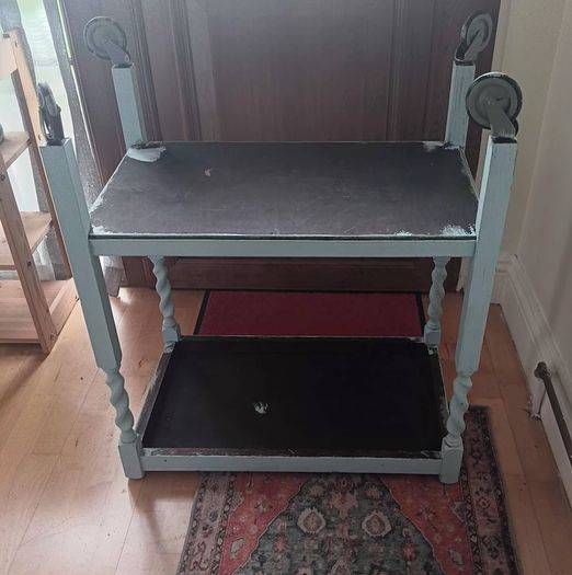Vintage 2 tier Wooden Drinks Trolley