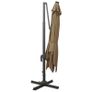 Cantilever Umbrella with Pole and LED Lights Taupe 300 cm Image 4