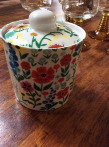 Shannonbridge Ireland lovely colourful floral pattern jam / conserve pot with lid