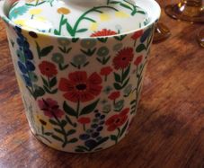 Shannonbridge Ireland lovely colourful floral pattern jam / conserve pot with lid