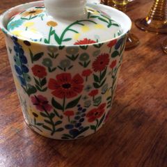 Shannonbridge Ireland lovely colourful floral pattern jam / conserve pot with lid