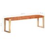 Bench 150 cm Brown Real Leather and Solid Mango Wood Image 7