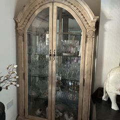 Superb distressed wood  cabinet