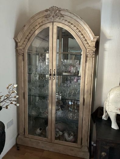 Superb distressed wood  cabinet