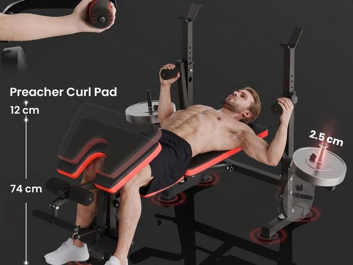 HOMCOM Multi-Function Weight Bench with Rack (Great Condition)