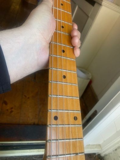 Vintage 1970s "Eagle" Stratocaster-style electric guitar, featuring a custom aftermarket cosmetic finish