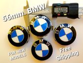 Set of 4 brand new 56mm BMW Classic BLUE / WHITE alloy wheel caps 56