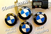 Set of 4 brand new 56mm BMW Classic BLUE / WHITE alloy wheel caps 56