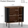 Buffet Storage Cabinet for Living Room, Kitchen Cupboard with Tambour Sliding Door, Storage Unit for Modern Home Dinning Room,Black Image 2