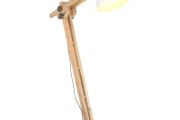 Floor Lamp White Solid Mango Wood E27