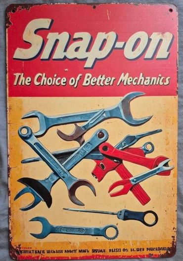 Snap on tools , vintage style metal sign .