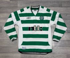Genuine Vintage 2001 Umbro Celtic Glasgow Home Long Sleeve Jersey Shirt Mens Medium