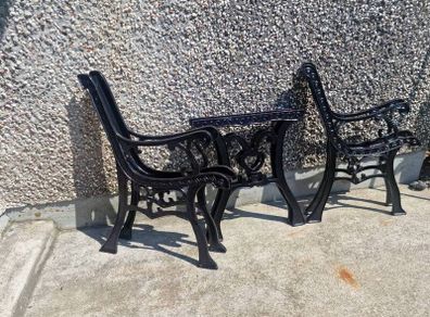 Garden table + bench cast iron