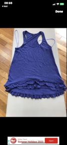 Racer back dipped back size 10 frilled end detail
