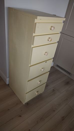 Wooden children chest of drawers with top mirror