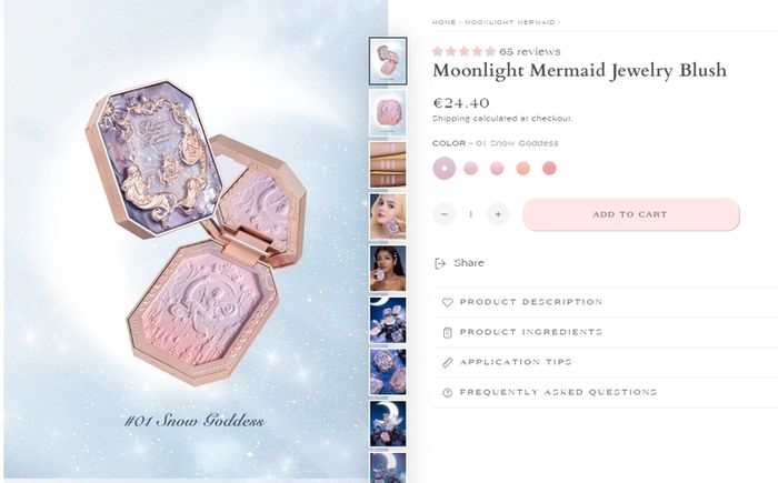 Flower Knows Moonlight Mermaid Collection Jewelry Blush in 01 Snow Goddess