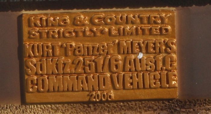 King & Country's Strictly Limited Panzer Meyers Command Vehicle