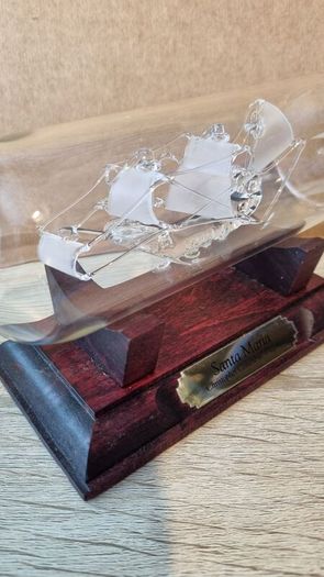 Vintage Mayflower Glass Ship - Santa Maria Christopher Columbus Flagship