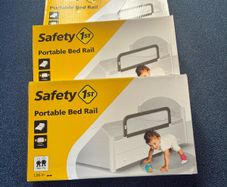 Cot side x 3 Portable Bed Guard Dark Grey