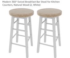 Wooden Revolving Bar Stools White