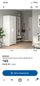 Ikea Brimnes White Wardrobe
