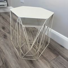 White metal M&S side tables