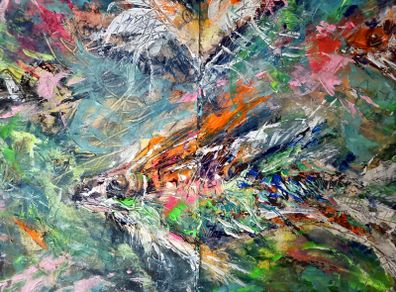 ArtH2O 2025 Breaking the Current Diptych Abstract