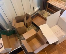 Cardboard storage boxes