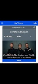 Westlife concert tickets