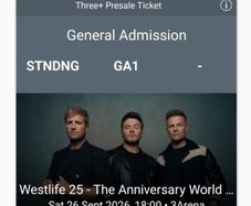 Westlife concert tickets