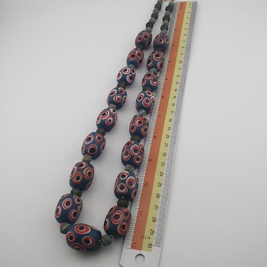 Antique Venetian Style Thousand Eye Glass Big Beads Necklace
