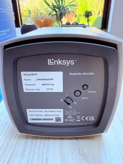 Linksys Velop WiFi 6 Mesh Router Tri-Band AX4200 White