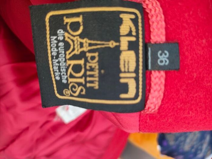 Vintage Klein petite Paris Red wool blazer size 36 Small Postage included