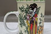 Porcelain Chinese tea mug with infuser and lid