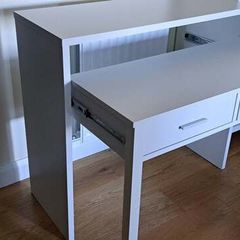 Modern white console table with drawers