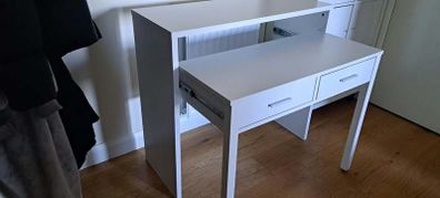 Modern white console table with drawers