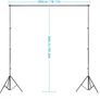 44335 2 x 3m Stand + 1.8x2.8m Muslin Black, White, Green Background Image 4