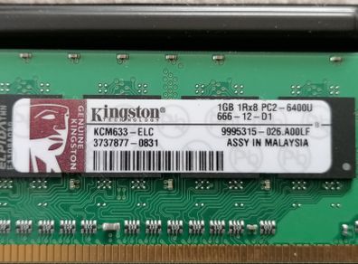 Kingston Technology 1 GB DDR2 Cl6 DIMM Memory