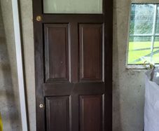 Back Door, Hardwood with Arched Toplight