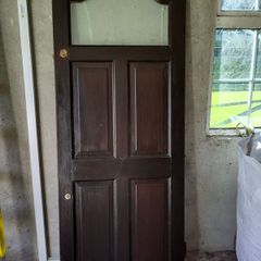 Back Door, Hardwood with Arched Toplight