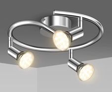 LED Ceiling Light Round Rotatable,3 Way Modern Ceiling Spotlight for Kitchen, Living Room and Bedroom, Complete with 3X 3.5W GU10 LED Light Bulbs (MULTIPLE COLOURS)
