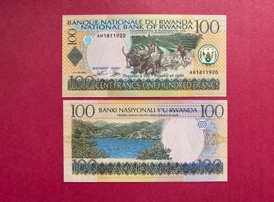 Rwanda  100  Francs  2003. Pick 29b.  ( Uncirculated )