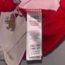 Adorable M&S Baby Christmas 2-piece set, 0-3 months. Teddy print long sleeve top + red corduroy pinafore. Image 6