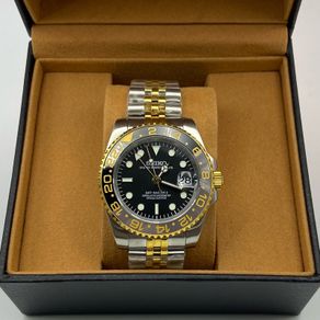 Seiko Two Tone GMT Watch Mod 40mm Automatic