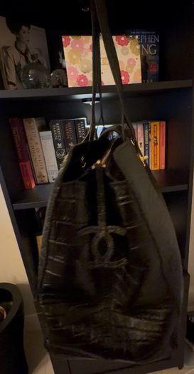 Croc embossed tote bag