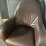 Natuzzi Brown Leather Armchair Image 6