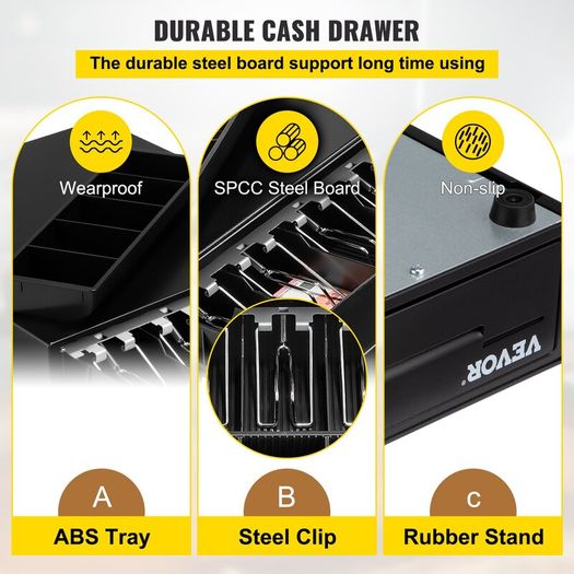 Motorised Cash Drawer - 4 Bill, 5 Coin Trays